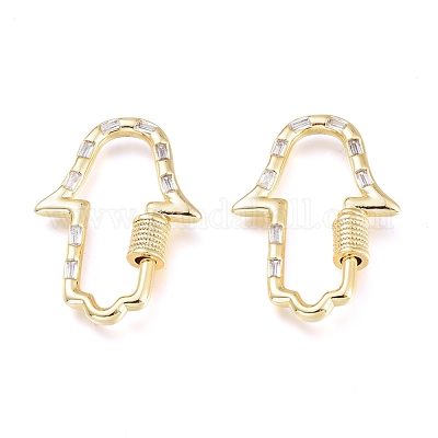 Латунь микропаве кубический цирконий винт карабин подвески с замком KK-M206-09G-01-1