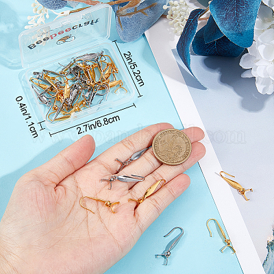 44 шт. 2-х цветные крючки для сережек из нержавеющей стали 316 STAS-BBC0004-24-1