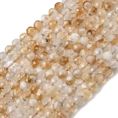 Природный желтый кварц нитей бисера&nbsp;LS-G-A267-B01-01-1