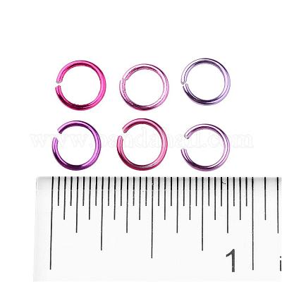 6色アルミ線オープン丸カン ラウンド ミックスカラー 20ゲージ 6x0.8mm