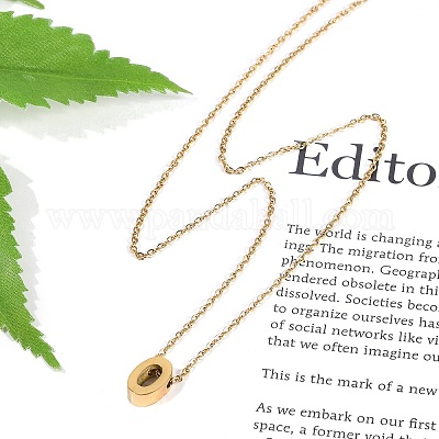 Ионное покрытие(ip) 304 нержавеющая сталь подвески ожерелья NJEW-R050-01G-15-1