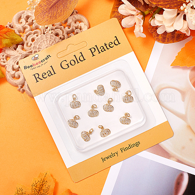 12шт латунные микропаве прозрачные кубические циркониевые подвески KK-BBC0014-62-1