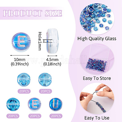 100 шт. 5 вида прозрачных гальванизированных стеклянных бусин с УФ-покрытием GLAA-TA0003-19B-1