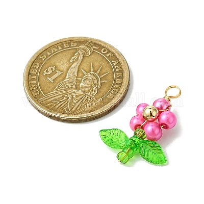 10 шт. 10-х цветные подвески из перламутрового стекла PALLOY-JF03388-1