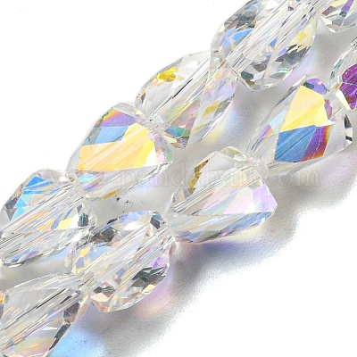 Прозрачные стеклянные бусины гальваническим пряди GLAA-G116-03A-AB02-1