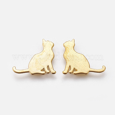 Кабошоны для котят из сплава PALLOY-WH0051-01G-02-1