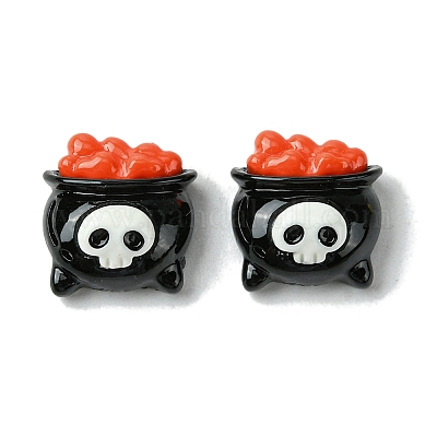 Кабошоны из непрозрачной смолы на тему Хэллоуина CRES-Q219-02I-1
