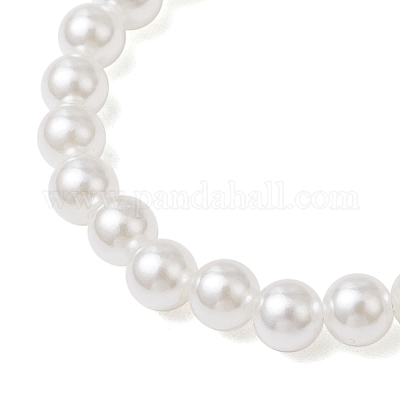 2шт. эластичные браслеты из АБС-пластика с имитацией жемчуга BJEW-JB11909-1