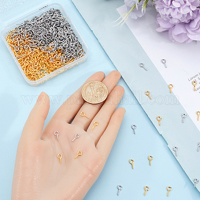 600 шт. 2 вида цветов железный винт с ушком IFIN-SP0001-06-1