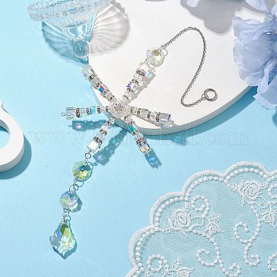 Рождественские стеклянные снежинки висячие украшения HJEW-TA00215-1