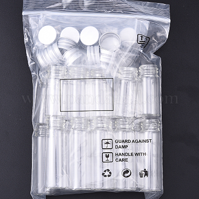 20 шт. 2-х стилистические стеклянные трубки для хранения бусин с завинчивающейся крышкой CON-YW0001-89-1