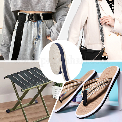 10 ярд полосатой ленты из полиэстера SRIB-WH0011-068A-1