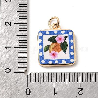 Латунные подвески с принтом&nbsp;KK-H253-05A-G02-1