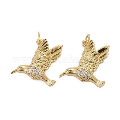 Латунные микропаве прозрачные подвески с фианитом ZIRC-Z011-07G-1