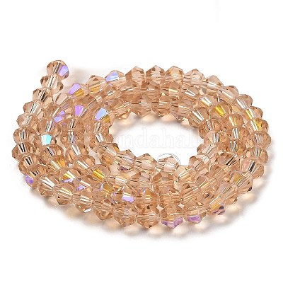 Прозрачные стеклянные бусины гальваническим пряди GLAA-F029-4mm-D12-1