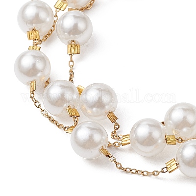 Круглые бусины из АБС-пластика с имитацией жемчуга SJEW-JS01306-1