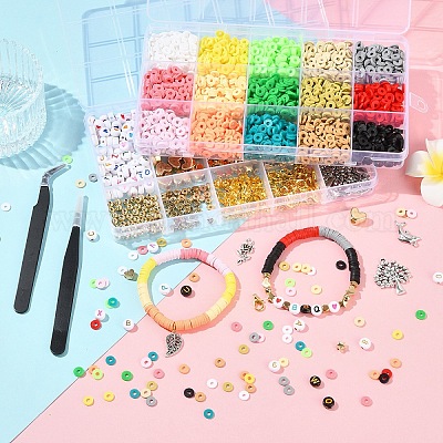 Наборы для изготовления браслетов из полимерной глины и пластиковых бусин ccb своими руками DIY-YW0012-70-1