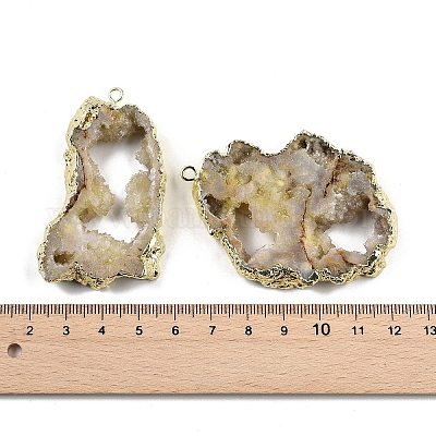 Крашеные самородков натуральный druzy Geode Агат большие подвески G-M287-09-1