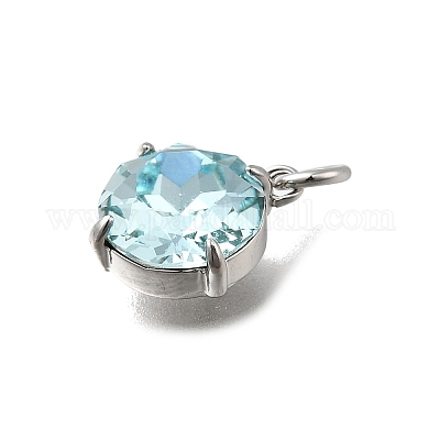 Плоская круглая латунь со стеклянными подвесками KK-G525-01P-01-1