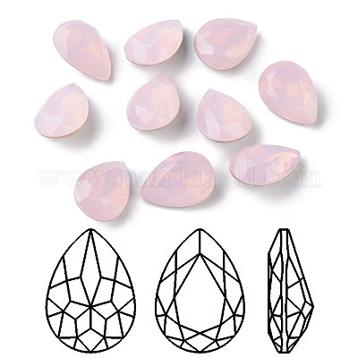 Стеклянные кабошоны со стразами граненая капля k9 RGLA-I001-10x7mm-006-1