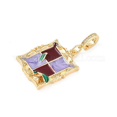 Латунь эмаль подвески KK-U043-12G-02-1