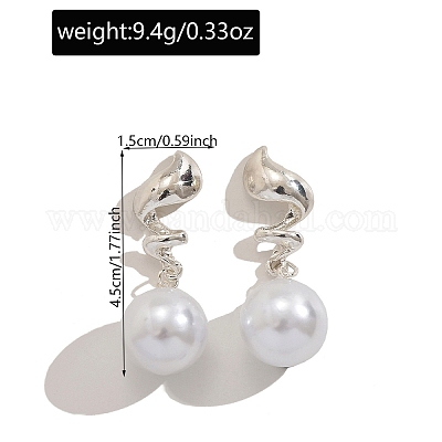 Серьги-гвоздики из пластикового сплава с жемчугом FS-WG40AD8-01-1