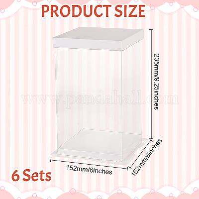 Складные прозрачные пластиковые коробки для хранения подарков CON-WH0106-09A-1