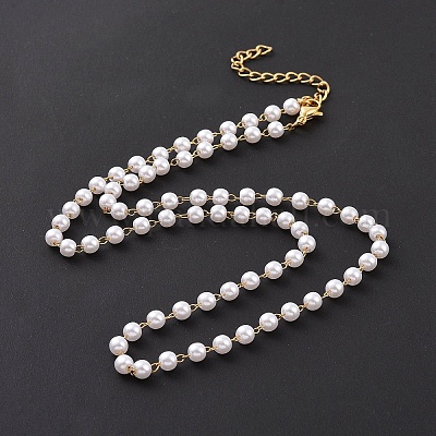 Ожерелья из нержавеющей стали 304 с вакуумным покрытием pvd NJEW-E064-08G-1