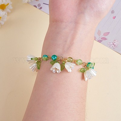 40шт. пластиковые подвески в виде ландыша JX634A-1