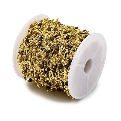 Граненые цепочки из натурального тигрового глаза ручной работы CHC-L050-01G-15-1