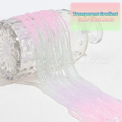 20 нить прозрачных стеклянных бусин градиентного цвета GLAA-GA0001-79C-1