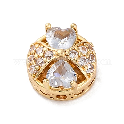 Стойки обшивки латунь микро проложить кубического циркония бусы KK-Z082-04G-1