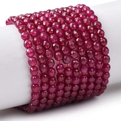 Нити бусин из красного корунда&nbsp;G-Z123-A01-4mm-1