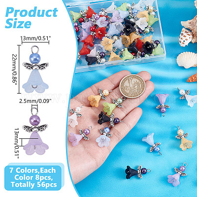 56 шт. 8-х цветные подвески из искусственного жемчуга PALLOY-HY00088-1