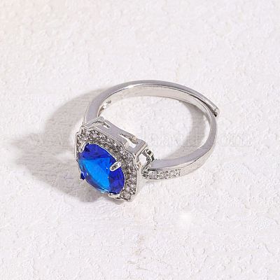 Плоские круглые микро латунь проложить кубического циркония палец кольца FS-WG5AAF4-03-1