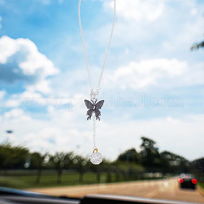 Латунные подвески-бабочки с микро-паве из кубического циркония HJEW-DR00024-1