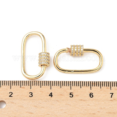 Латунь микропаве прозрачный кубический цирконий винт карабин брелоки KK-Z118-06G-05-1