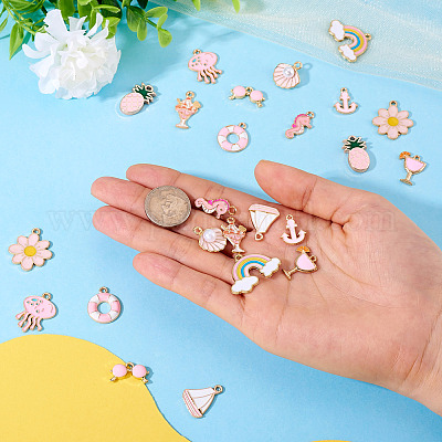 48шт 12 стиля подвески из сплава с эмалью ENAM-TA0002-95A-1