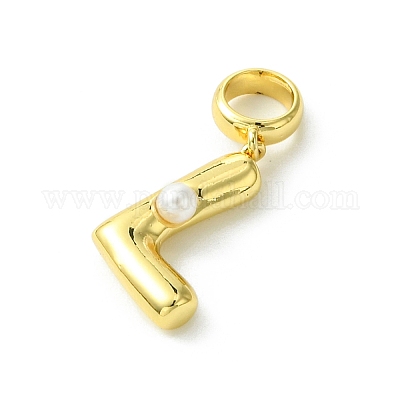 Покрытие стойки латунь с АБС-пластиком жемчуг европейские подвески KK-G501-02L-G-1