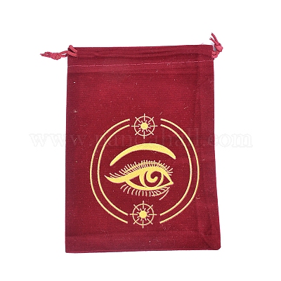 Pochettes de tarot à imprimé oeil de velours&nbsp;PW-WG17539-06-1
