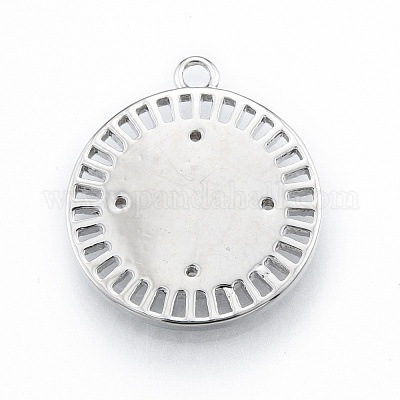 Латунные микропаве прозрачные подвески с фианитом KK-C006-10P-1