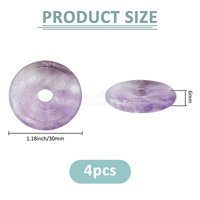 4 шт. Подвески из натурального аметиста G-FH0002-67B-1