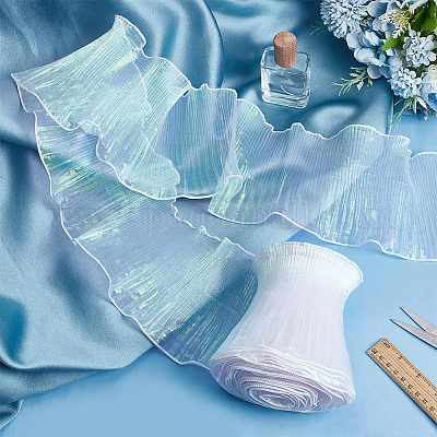 Отделка плиссированным кружевом длиной 10 м из полиэстера OCOR-PH0002-98-1