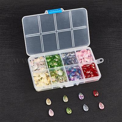 Benecreat 160шт 8.5x14.5мм окрашенные распылением стеклянные бусины в виде капелек GLAA-BC0001-05-1