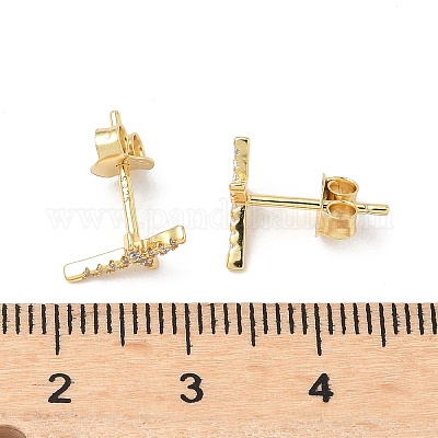 925 серьги-гвоздики из стерлингового серебра с прозрачным кубическим цирконием EJEW-Q032-01D-G-1