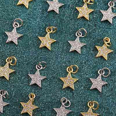 20шт латунные подвески из кубического циркония с микро-паве KK-SZ0004-76-1