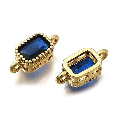 Настоящие 18k позолоченные латунные соединители с микропаве с кубическим цирконием ZIRC-L100-009G-01-1