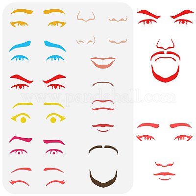 Wholesale FINGERINSPIRE Facial Features Stencils 11.7x8.3 inch Emotions  Sorrows and Joys Stencil Plastic Eyes Eyebrows Mouth Nose Patterns Template  Reusable DIY Art and Craft Stencils for Drawing Decor 