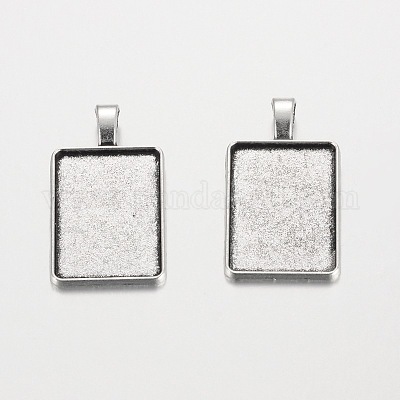 Прямоугольник параметров сплава кулон кабошон тибетский стиль PALLOY-K109-28AS-RS-1