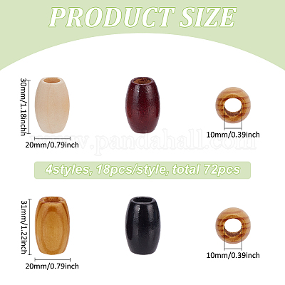 4 цвет натуральные деревянные бусины WOOD-FG0001-53-1